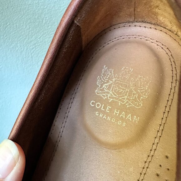 COLE HAAN American Classics Penny Loafer Men\'s 11.5 brown wax finish black sole main image 7